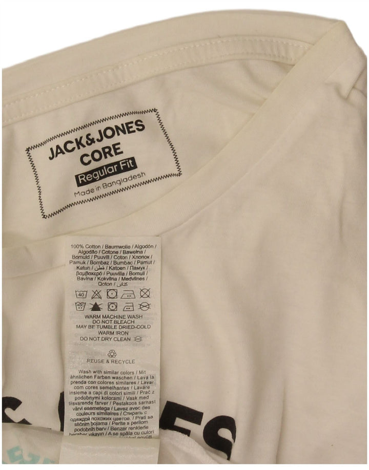Tricou cu grafic Jack & Jones pentru bărbați, cu croiala obișnuită, top mediu din bumbac alb