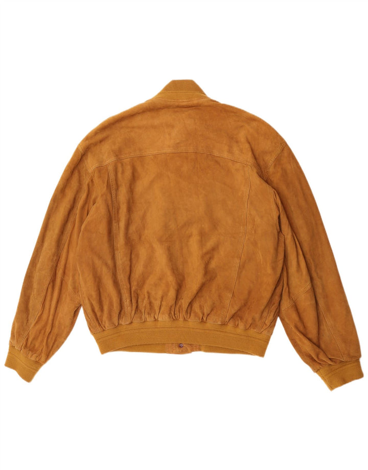 Jachetă Bomber Vintage pentru bărbați din piele intoarsa IT 52 XL din piele maro