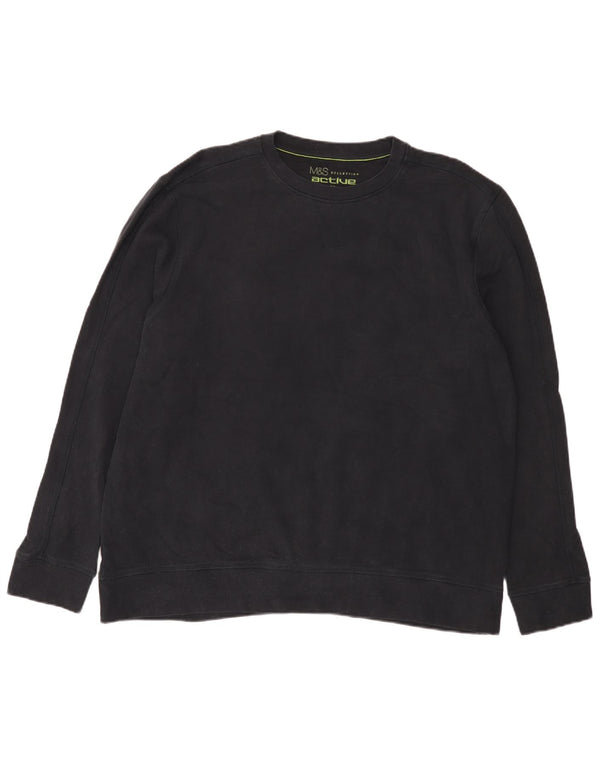 Pulover pentru bărbați Marks & Spencer, cu o formă regulată, 2XL, bumbac bleumarin