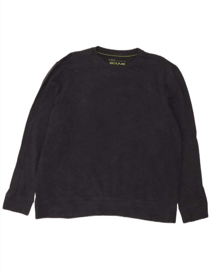 Pulover pentru bărbați Marks & Spencer, cu o formă regulată, 2XL, bumbac bleumarin