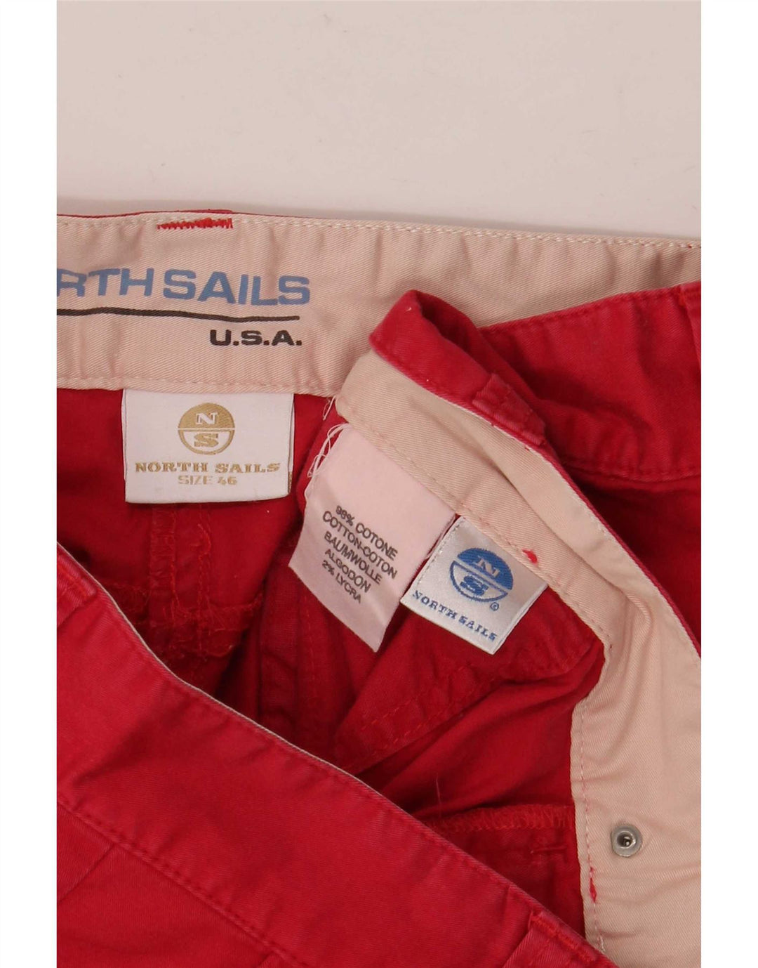 Pantaloni scurți chino North Sails pentru femei IT 46 Large W32 Red Bumbac