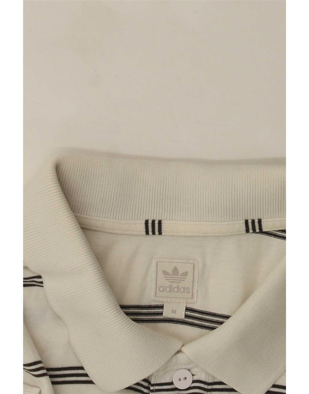 Tricou polo pentru bărbați Adidas, mediu alb cu dungi