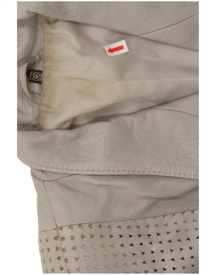 Jachetă supradimensionată pentru femei GABRIELLA BENELLI EU 36 Mic din piele gri