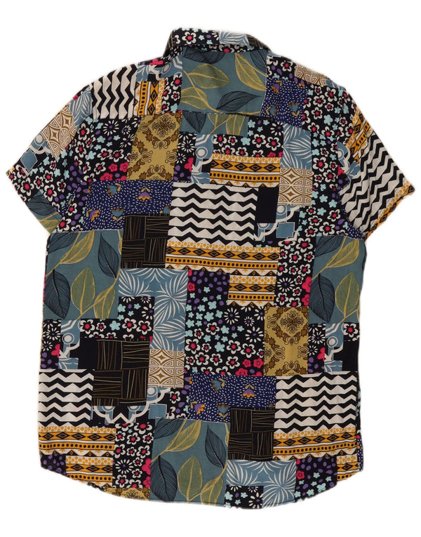 Cămașă vintage pentru bărbați cu mânecă scurtă, mediu multicoloră, mozaic