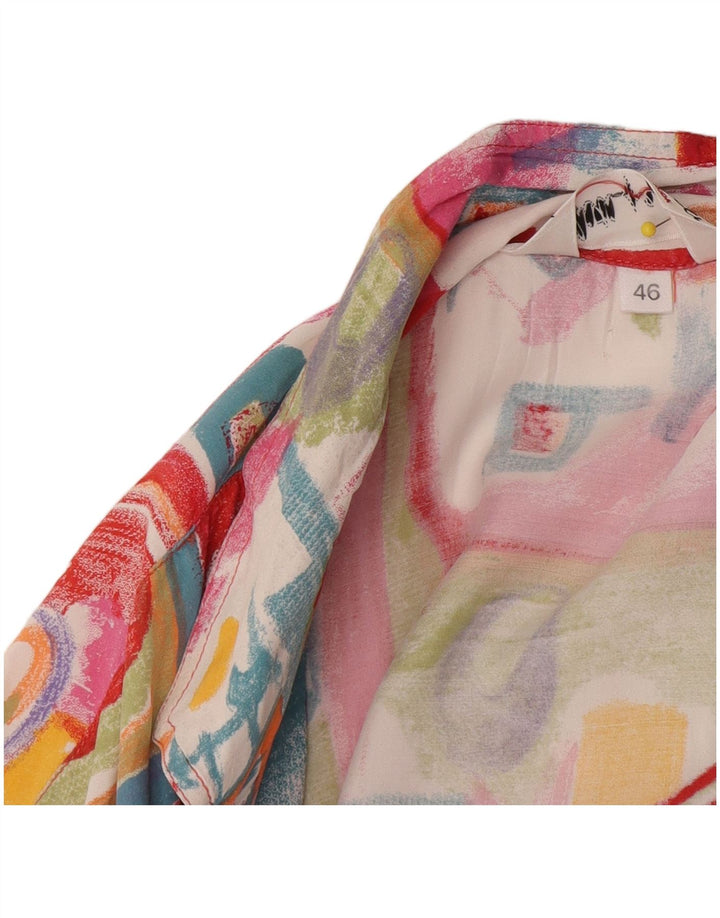 Cămașă vintage cu mânecă scurtă pentru femei IT 46 mare, multicoloră, mozaic