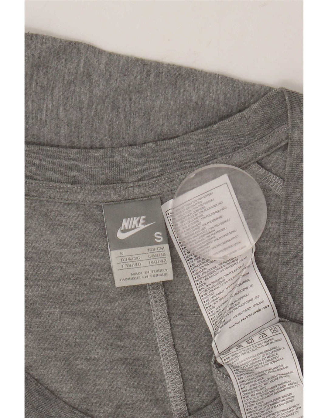 Top pentru femei Nike cu mânecă lungă UK 10 mic, gri bumbac