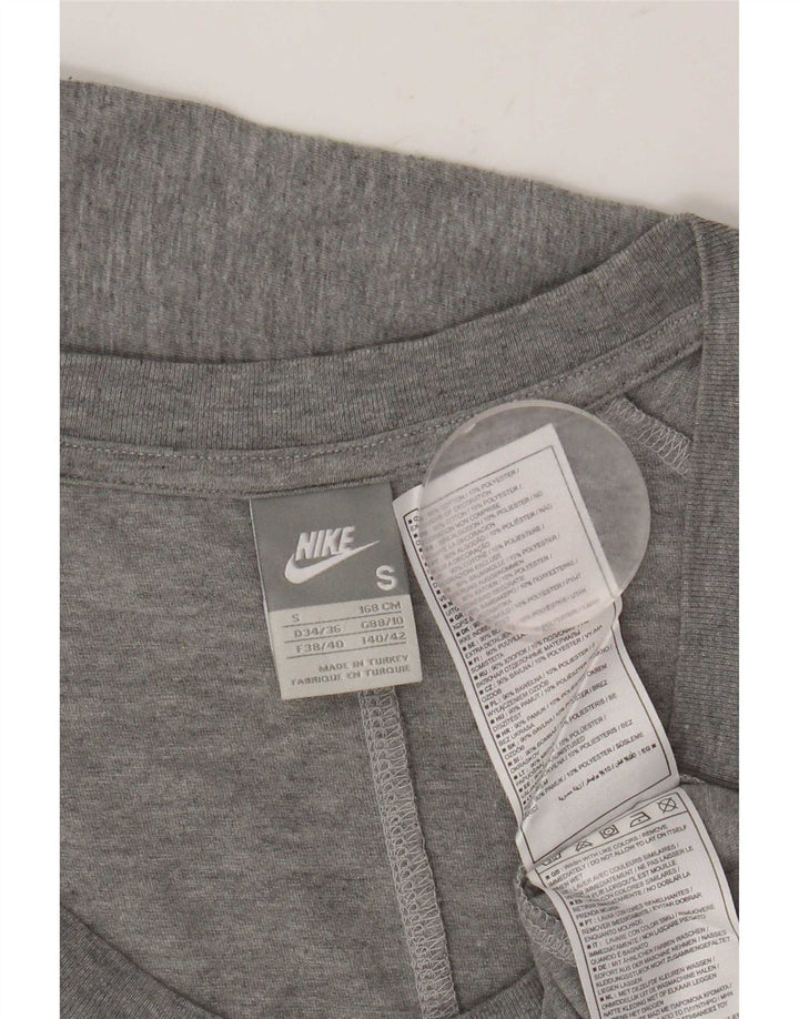 Top pentru femei Nike cu mânecă lungă UK 10 mic, gri bumbac
