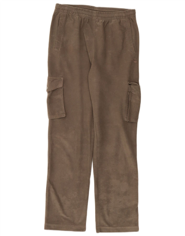 Pantaloni de trening Diadora Cargo Velour pentru bărbați, gri mediu, poliester