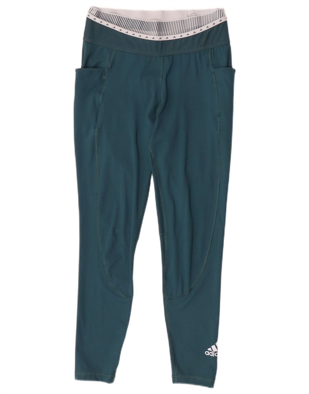 Leggings grafic Adidas pentru femei Marea Britanie 12/14 Poliester color bloc verde mediu