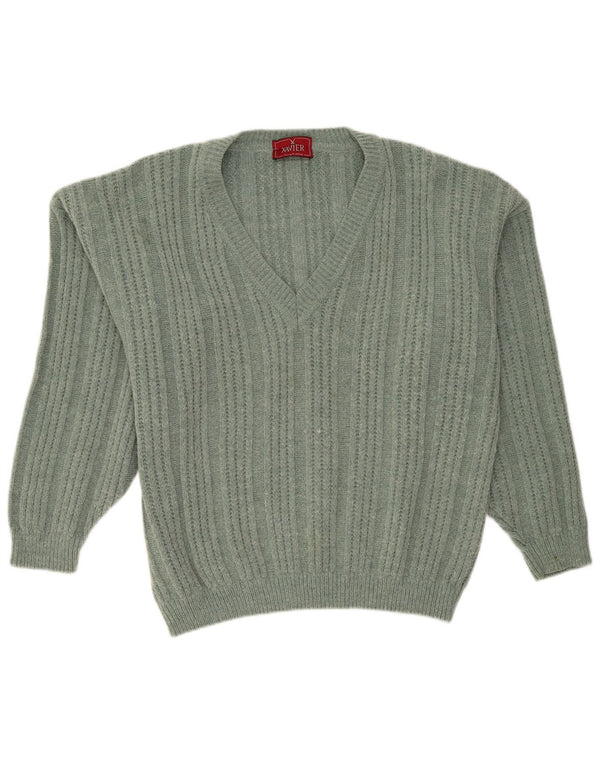 Pulover pentru bărbați Xavier, cu decolteu în V, XL, lână verde