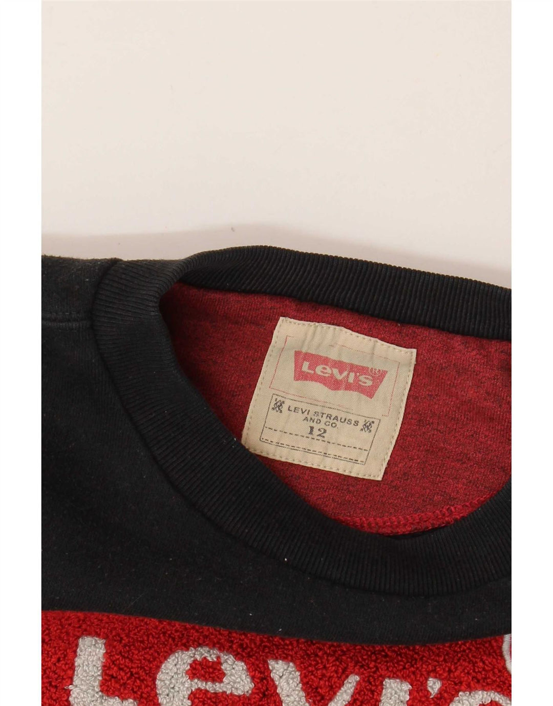 Pulover cu grafică Levi's pentru băieți, 11-12 ani, bumbac negru