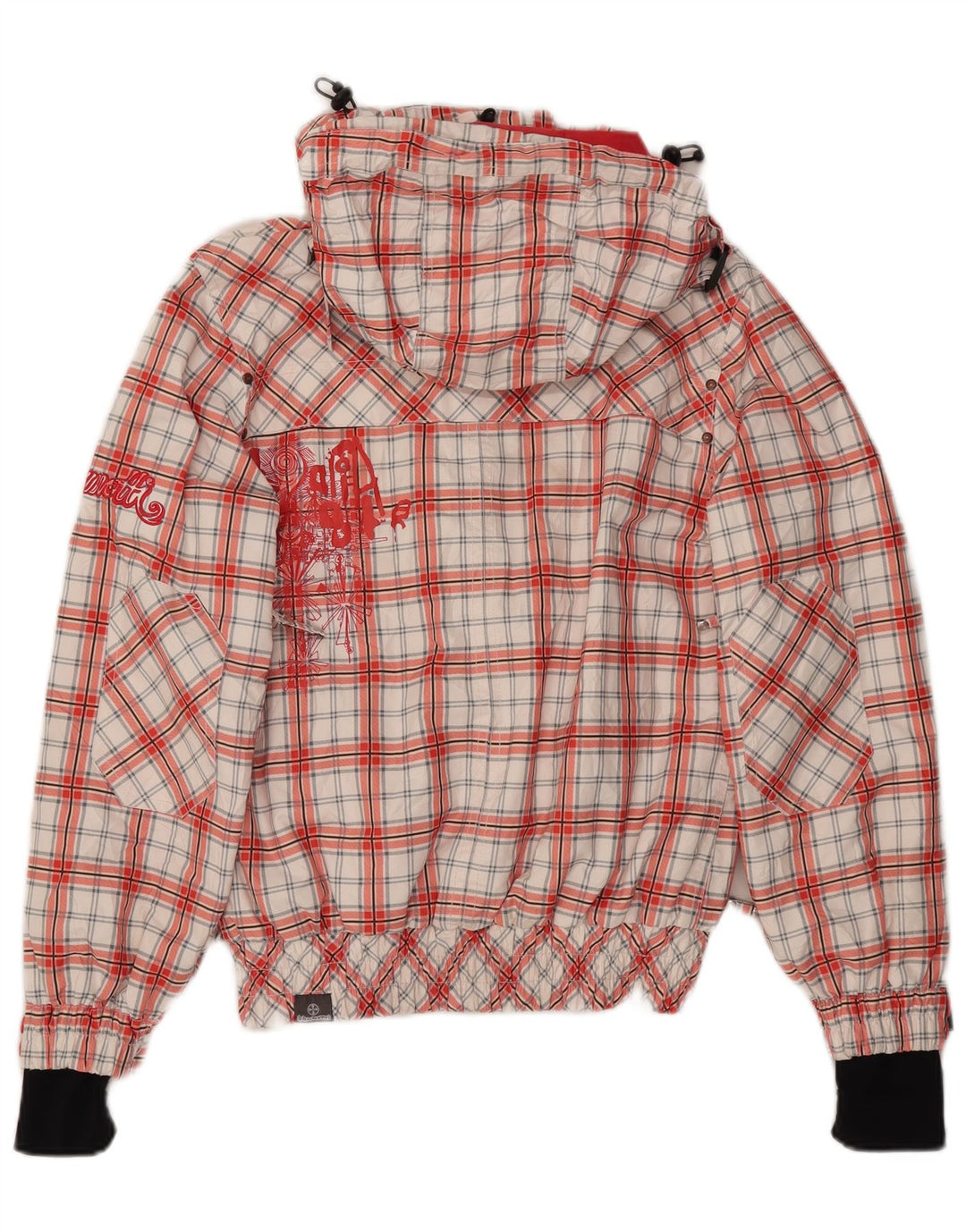 BRUNOTTI Jachetă Windbreaker cu grafică supradimensionată pentru femei UK 10 Small Red Check