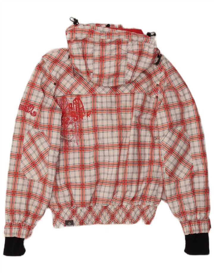 BRUNOTTI Jachetă Windbreaker cu grafică supradimensionată pentru femei UK 10 Small Red Check