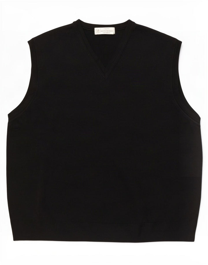 Marks & Spencer Vest pentru bărbați Tank Top Mare Negru Lână Nouă