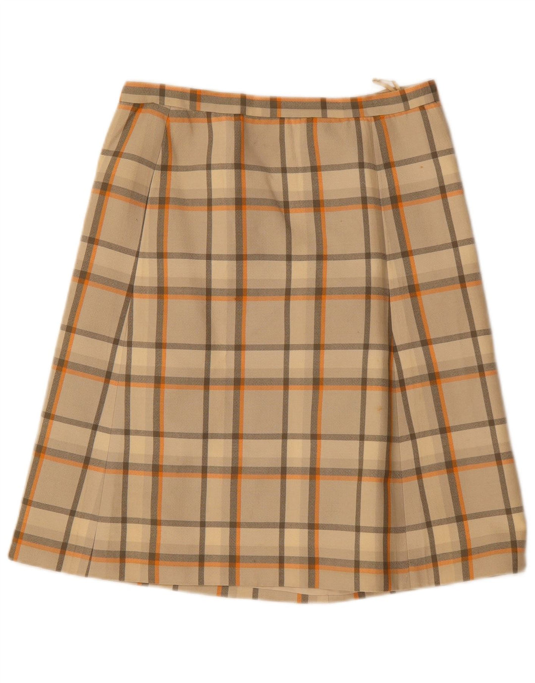 Fusta A-Line pentru femei VINTAGE W30 Medium Beige Check