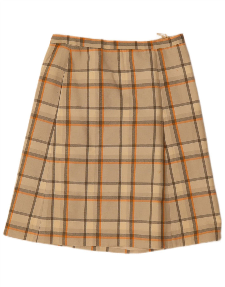 Fusta A-Line pentru femei VINTAGE W30 Medium Beige Check