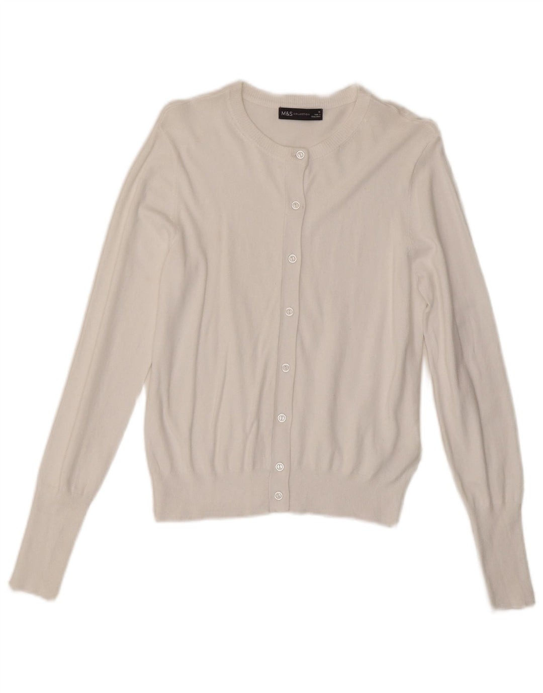 Pulover cardigan pentru femei Marks & Spencer UK 10 Small White Viscose