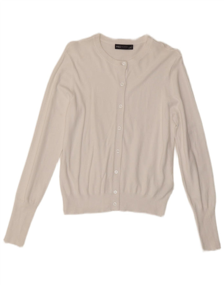 Pulover cardigan pentru femei Marks & Spencer UK 10 Small White Viscose