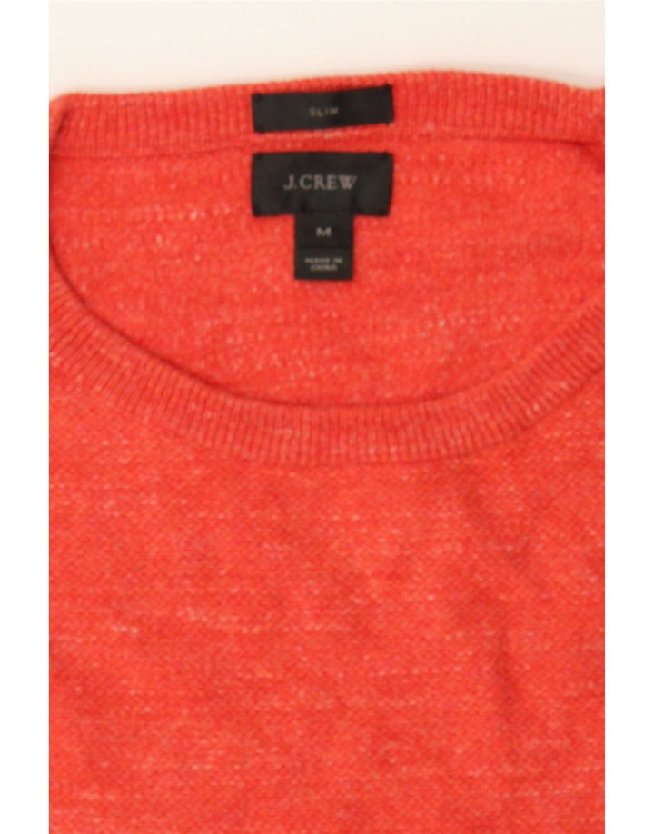 J. CREW Mens Slim Fit Crew Neck Jumper Sweater Medium Orange Cotton Vintage J. Crew and Second-Hand J. Crew from Messina Hembry 