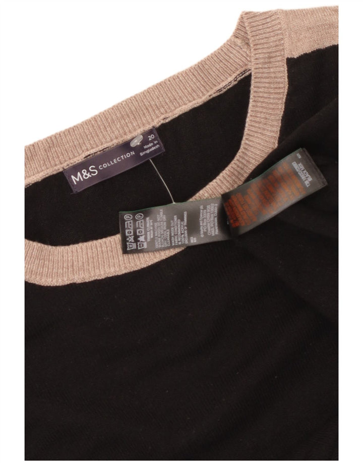 MARKS & SPENCER Pulover pentru damă cu gât de barcă UK 20 2XL Negru