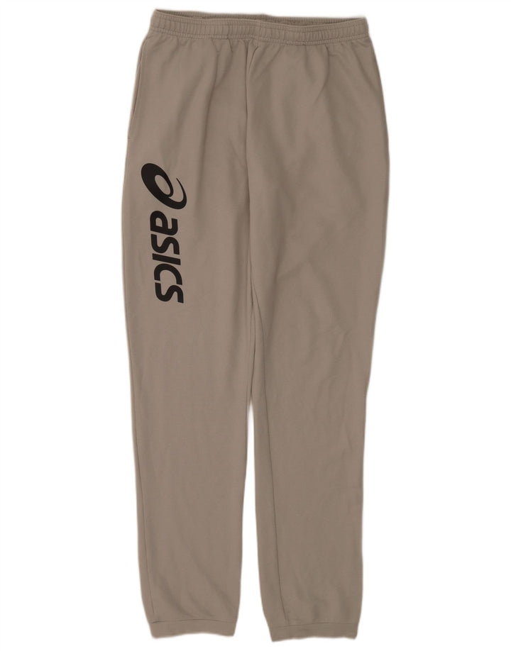 Asics Pantaloni de trening grafic pentru bărbați Joggeri mari, gri, poliester