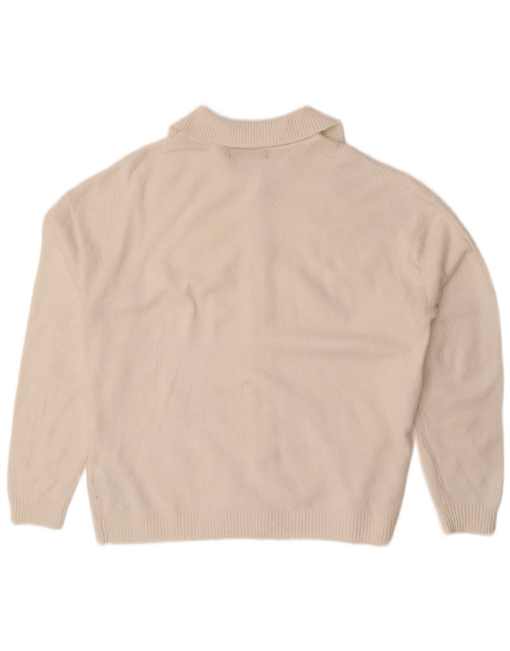Pulover cardigan pentru femei Marks & Spencer loose fit UK 14 Medium White