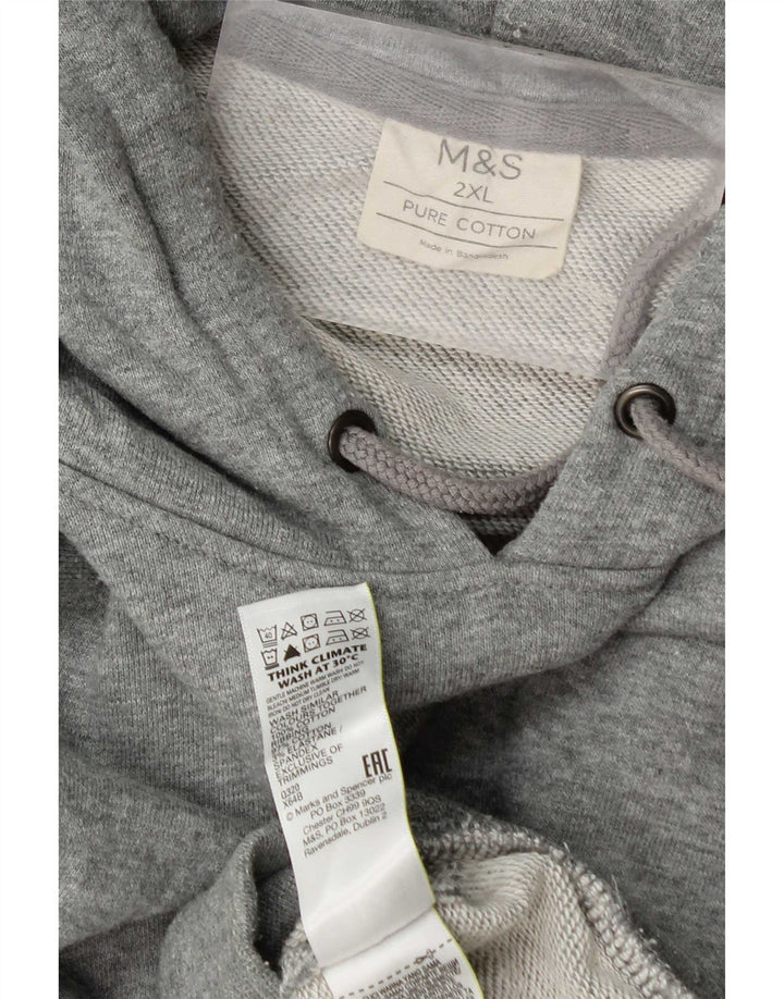 Pulover pentru bărbați Marks & Spencer, bumbac gri 2XL