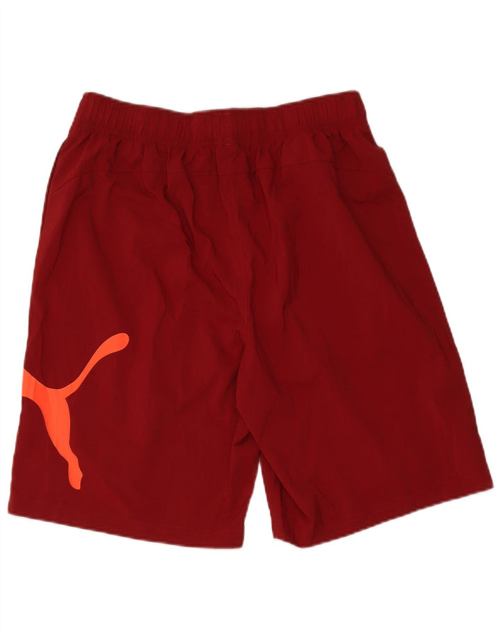 Pantaloni scurți sport grafic Puma pentru bărbați, mari, din poliester burgundy