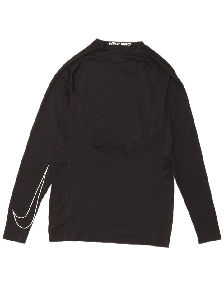 Nike pentru bărbați Dri Fit Slim Top cu mânecă lungă, poliester negru mic