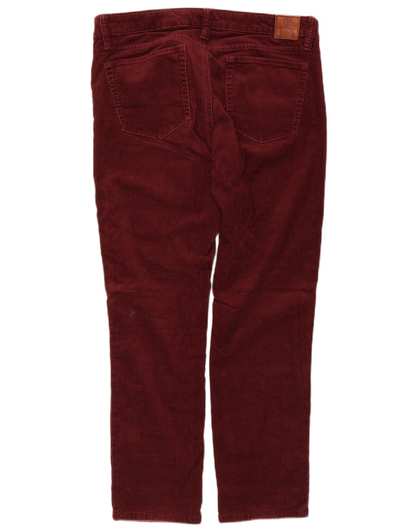 Pantaloni subțiri din catifea pentru femei Ralph Lauren US 12 Large W34 L27 Burgundy
