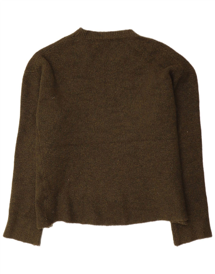 Pulover supradimensionat pentru femei Zara, cu gâtul turn, Vâscoză Medium Kaki UK 14