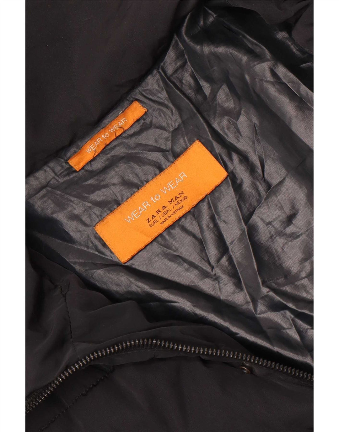 Jachetă căptușită cu glugă pentru bărbați Zara UK 40 Large Black