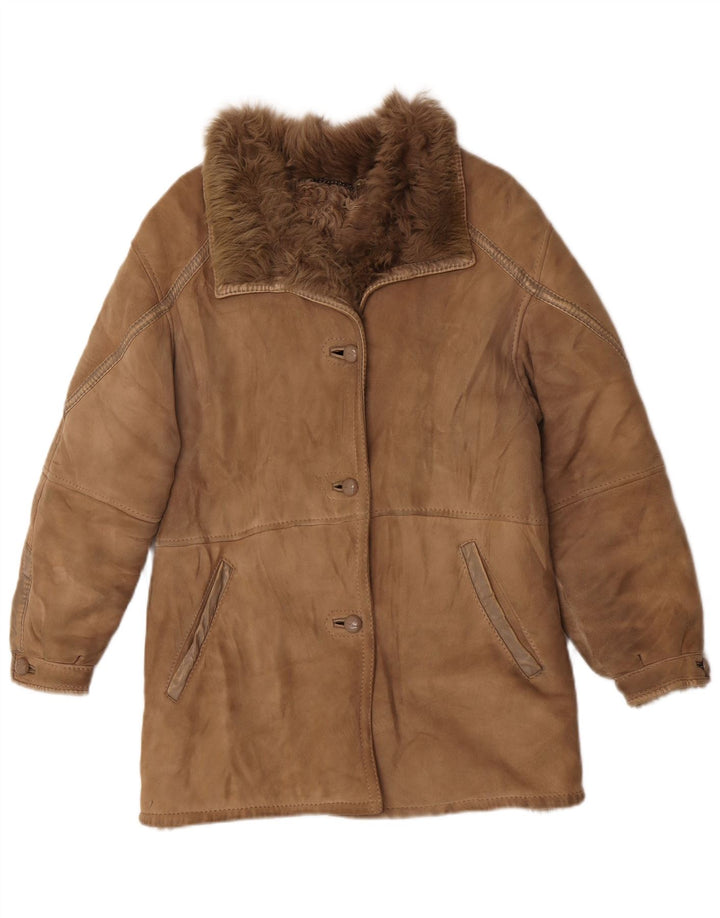 Jachetă vintage din shearling pentru femei IT 44 Medium Beige Shearling