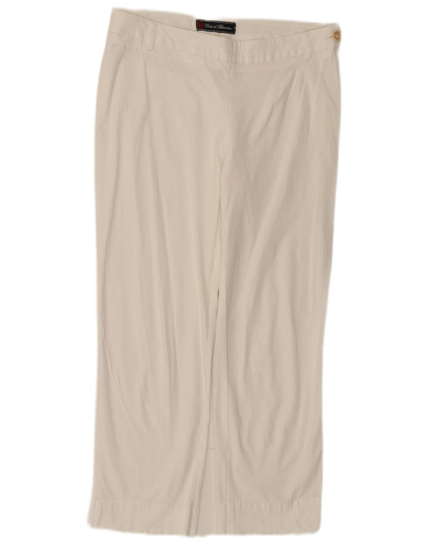Pantaloni tăiați pentru femei Conte of Florence IT 44 Medium L30 L24 Bumbac alb