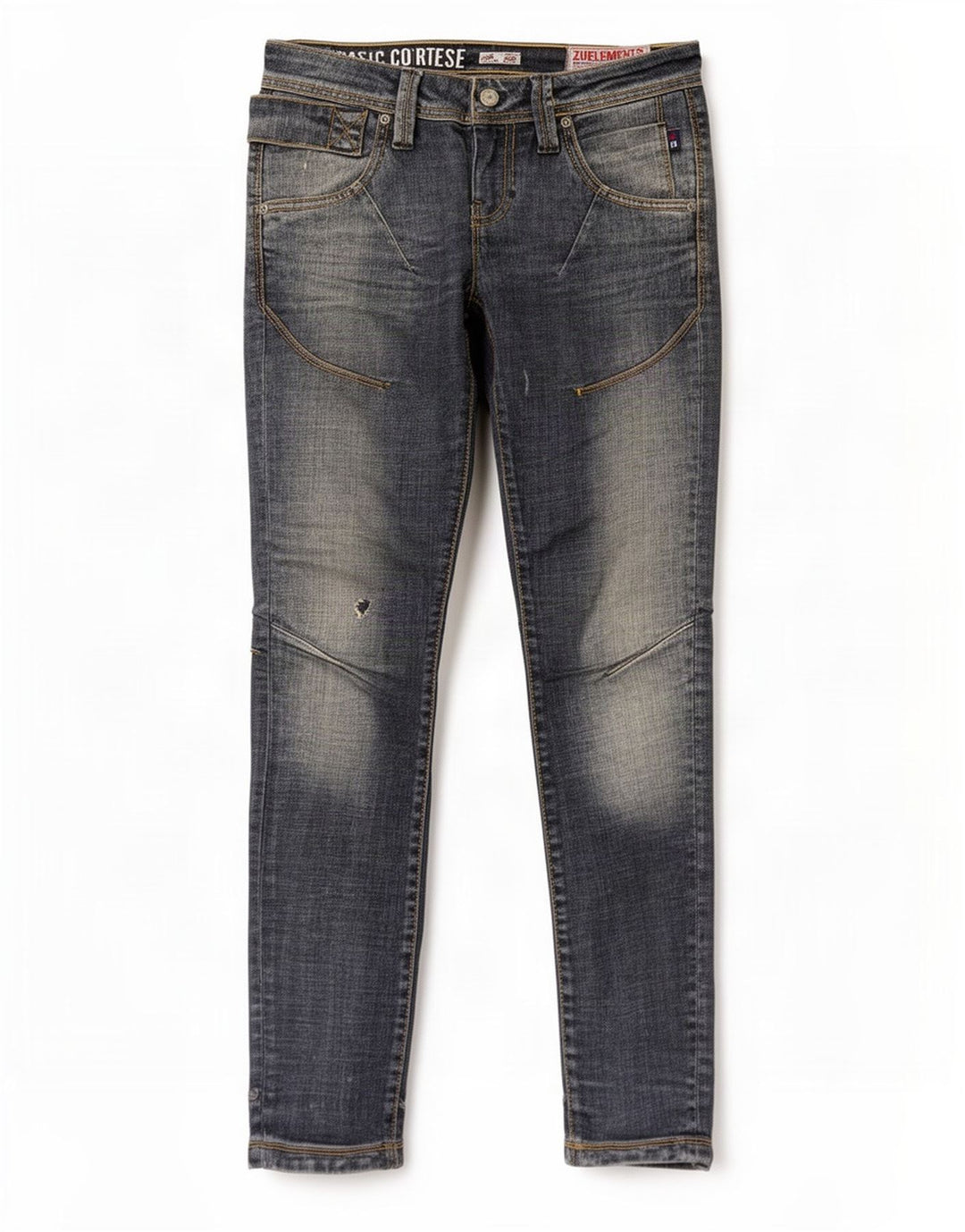 Zu Elements Blugi skinny distressed pentru femei W26 L31 bumbac albastru