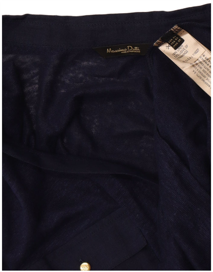Bluză cămașă cu mâneci 3/4 pentru femei Massimo Dutti, UK 18 XL, bleumarin
