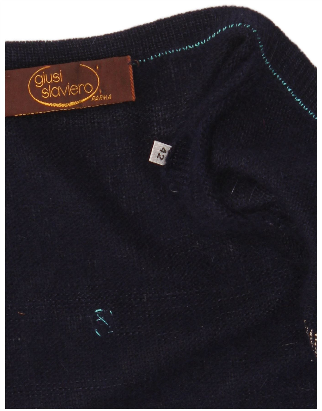 Pulover cardigan pentru femei GIUSI SLAVIERO IT 42 Medium Bleumarin cu pete