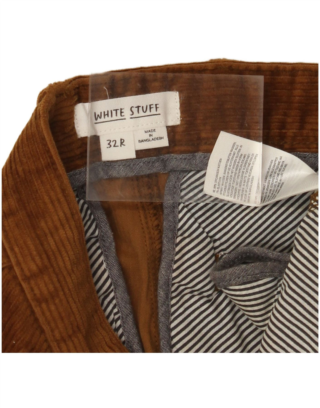 WHITE STUFF Pantaloni subțiri din velur pentru bărbați L32 L29 bumbac maro