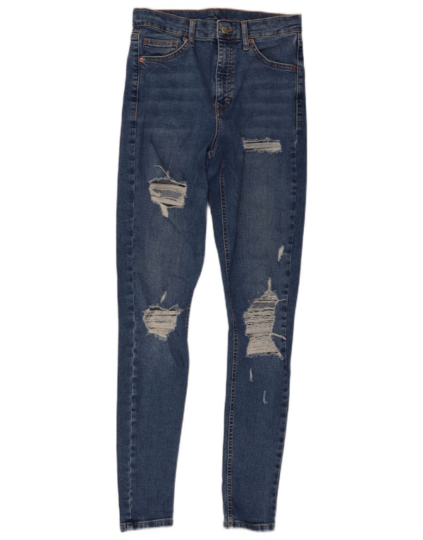 Topshop Blugi skinny distressed pentru femei W28 L30 bumbac albastru