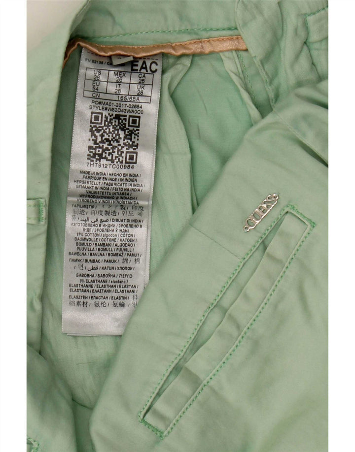 Pantaloni scurți chino Guess pentru femei W28, bumbac verde mediu