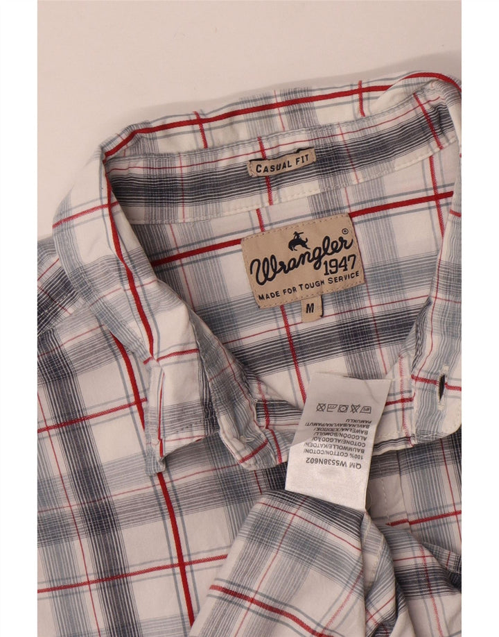 Cămașă casual pentru bărbați WRANGLER, bumbac cu carouri alb mediu