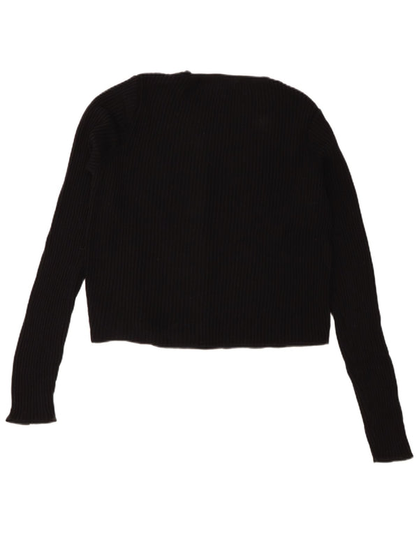 Pulover pentru damă Zara Crop Crew Neck UK 16 Large Black