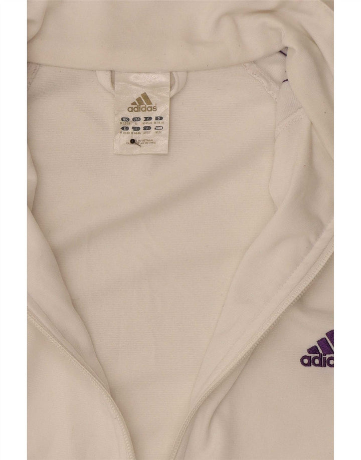 Jachetă de trening Adidas pentru femei UK 12/14 Poliester alb mediu