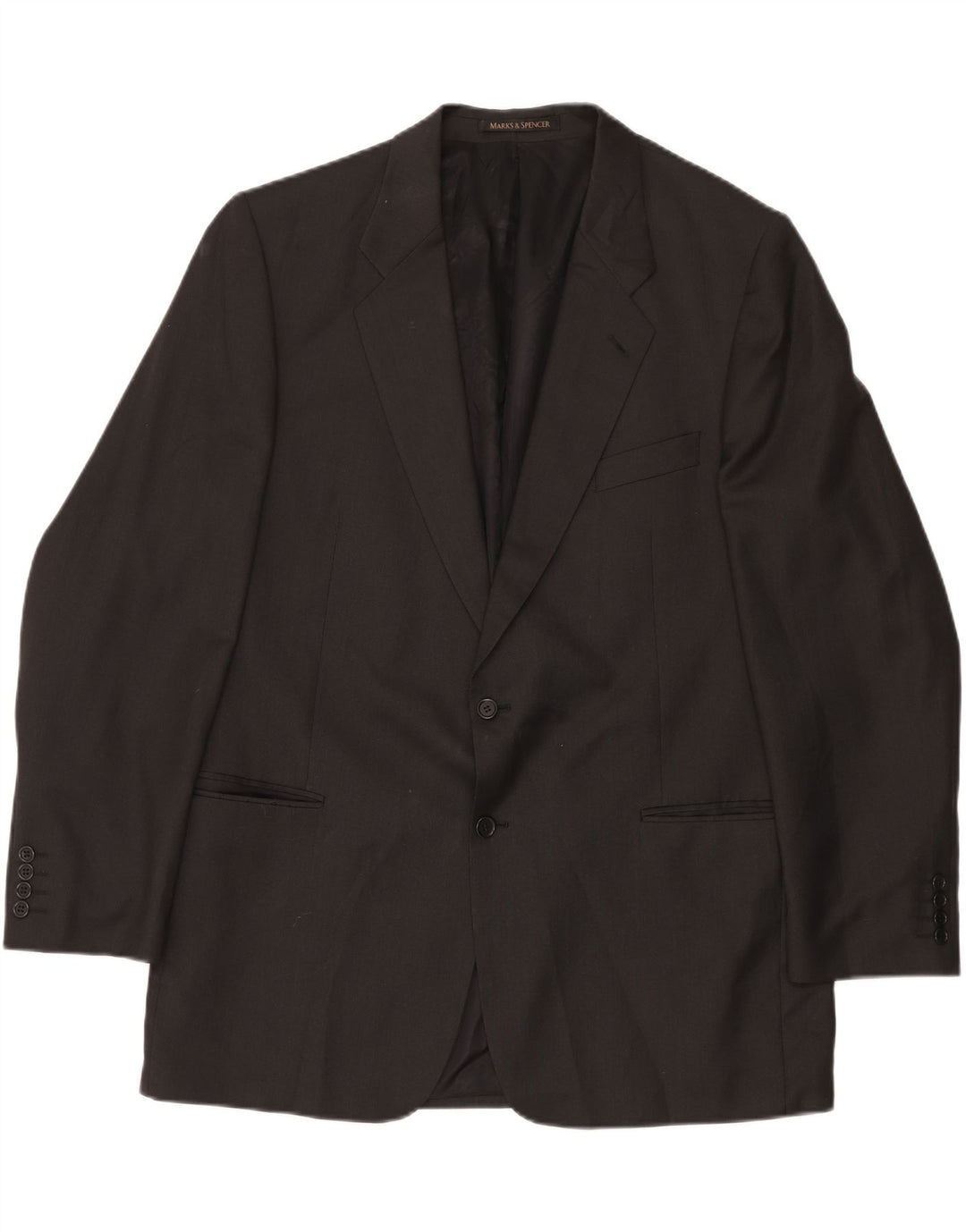 Jachetă pentru bărbați Marks & Spencer, lungă cu 2 nasturi, UK 46 XL, lână nouă, gri