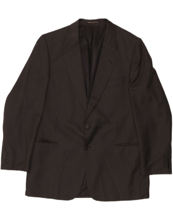 Jachetă pentru bărbați Marks & Spencer, lungă cu 2 nasturi, UK 46 XL, lână nouă, gri