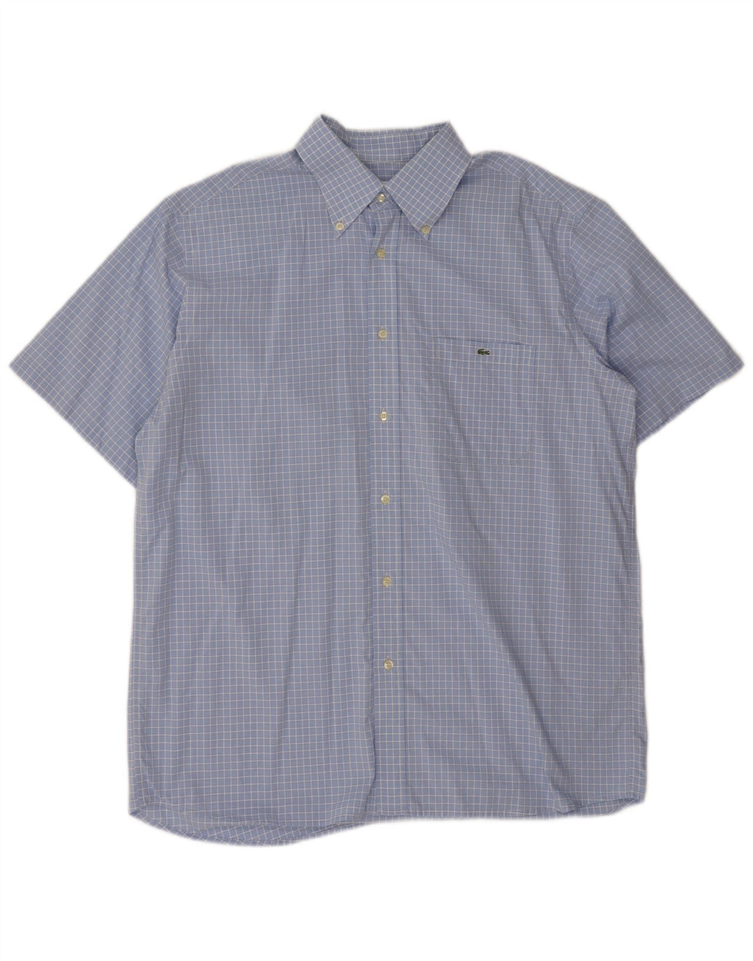 Cămașă cu mânecă scurtă pentru bărbați Lacoste Mărimea 43 XL Blue Check