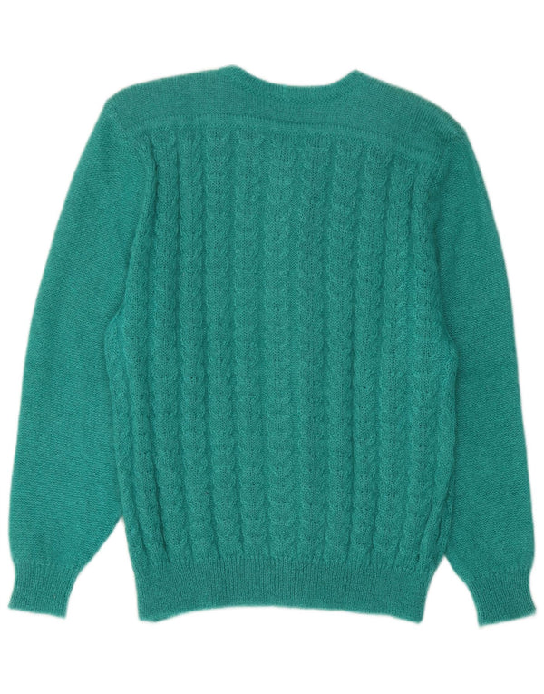 Pulover Cardigan Vintage pentru Damă IT 44 Mohair Verde Mediu