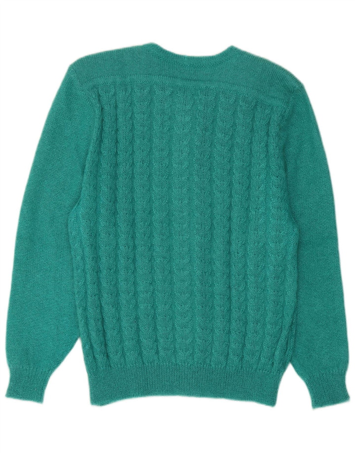 Pulover Cardigan Vintage pentru Damă IT 44 Mohair Verde Mediu