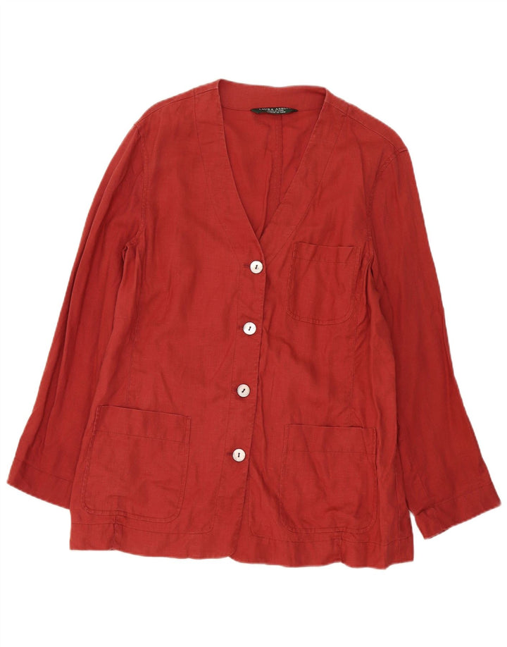 Jachetă blazer pentru femei Laura Ashley, cu 4 nasturi, UK 14, mare, roșu