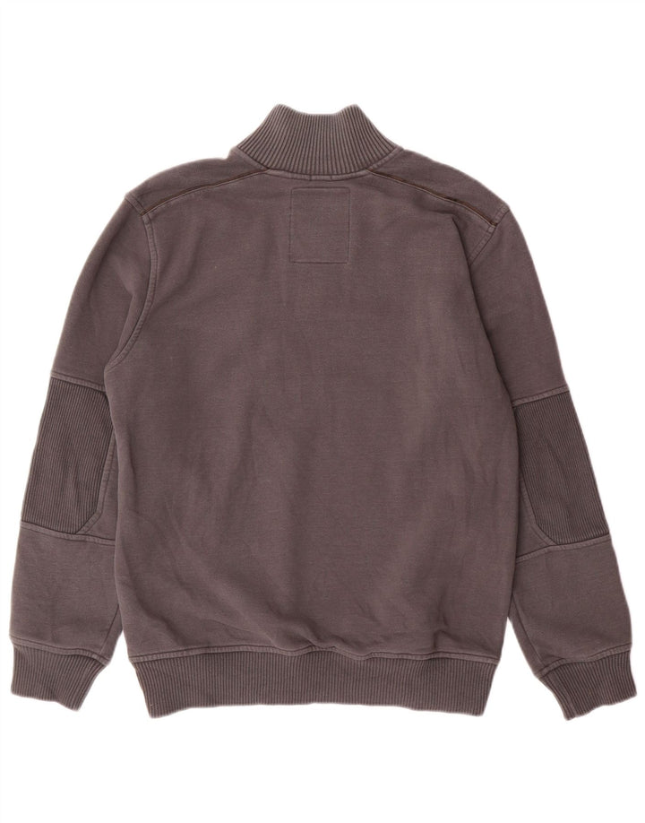 Pulover pentru bărbați Champion, cu fermoar, cu gât, bumbac, gri mediu